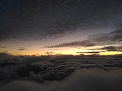 3. Quartal 2023: Sonnenuntergang zwischen den Wolken vom Säntis in der Schweiz von Graf von Rüdesheim