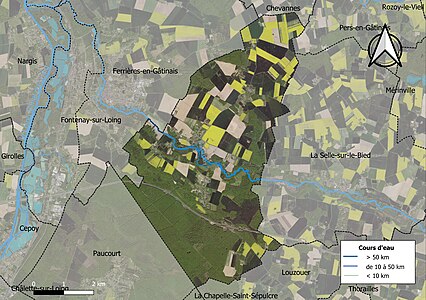 Carte orthophotographique de la commune en 2016.