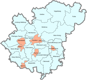 Karta Metropolitanske regije Frankfurt Rajna-Majna