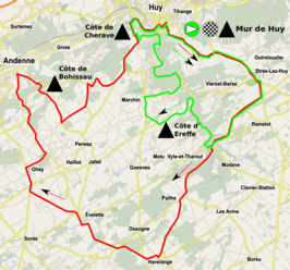 Routekaart van de Waalse Pijl 2023