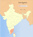 Image 26Distribution of Tamil speakers in South India and Sri Lanka (1981) (from Tamils)