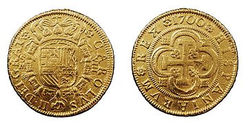 Moneda de 8 escudos de Carlos II, Sevilla, 1700