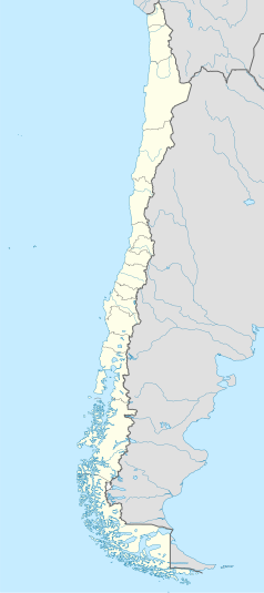 Mapa konturowa Chile, w centrum znajduje się punkt z opisem „Concepción”