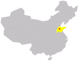 Location of Zibo in China