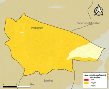 Carte des zones d'aléa retrait-gonflement des argiles.