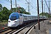 An Avelia Liberty train on a test run in June 2020 passes Claymont, Delaware