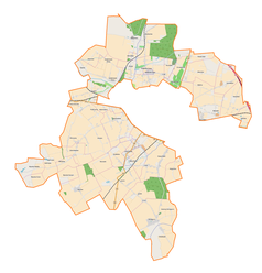 Mapa konturowa gminy wiejskiej Kutno, w centrum znajduje się punkt z opisem „Piwki”