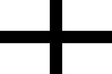 Kroaz du ("croix noire" en breton), drapeau de la Bretagne utilisé aussi comme pavillon maritime quand il est cantonné d'hermines.