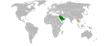 Localisation de l’Arabie saoudite et de la Thaïlande.