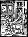 Darstellung eines Papiermachers in Jost Ammans Ständebuch, 1568