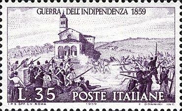 Repubblica Italiana 1959 per il centenario della seconda guerra di indipendenza - Garibaldini alla battaglia di San Fermo