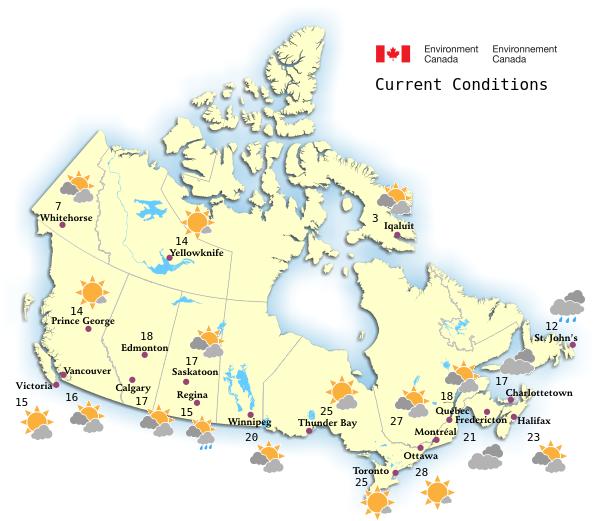 canada temps