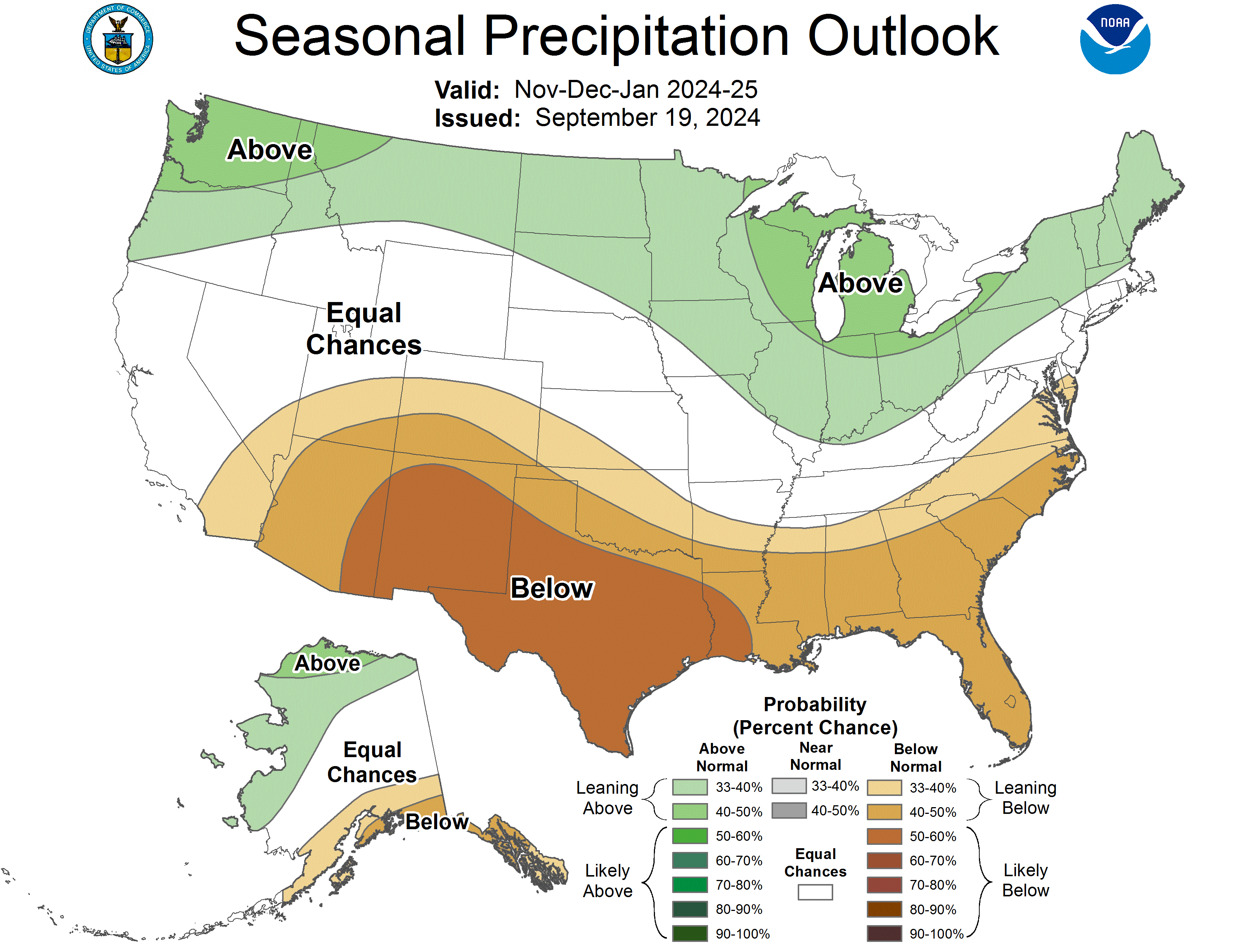 united states 3 month precipitation forecast