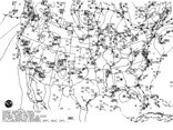 Latest United States (CONUS) surface analysis - Black and White