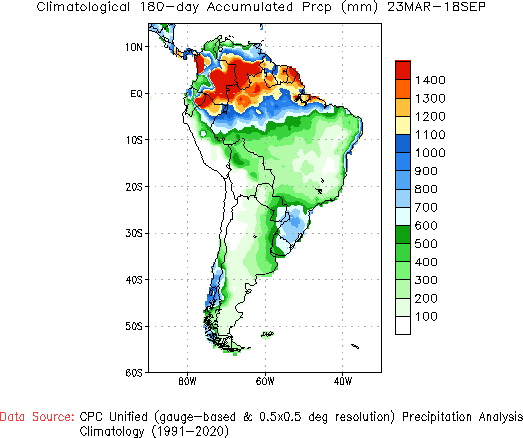 180-Day Normal Precipitation (millimeters)