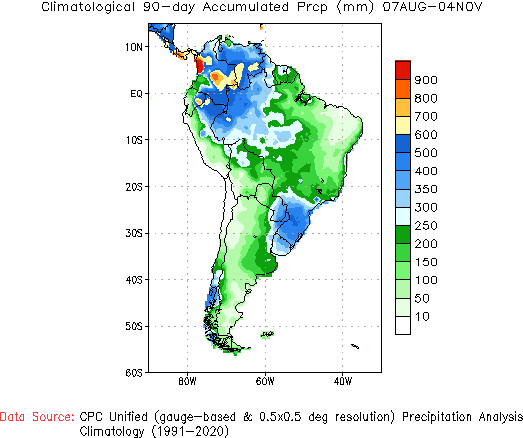 90-Day Normal Precipitation (millimeters)