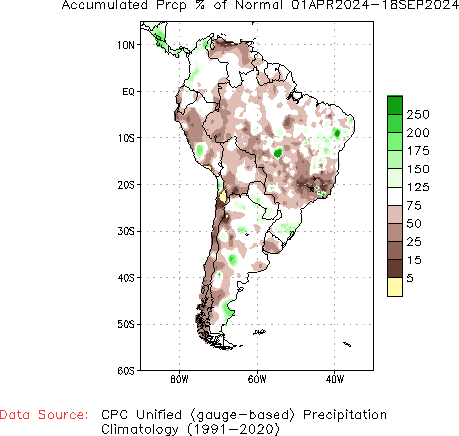 April to current % of Normal Precipitation