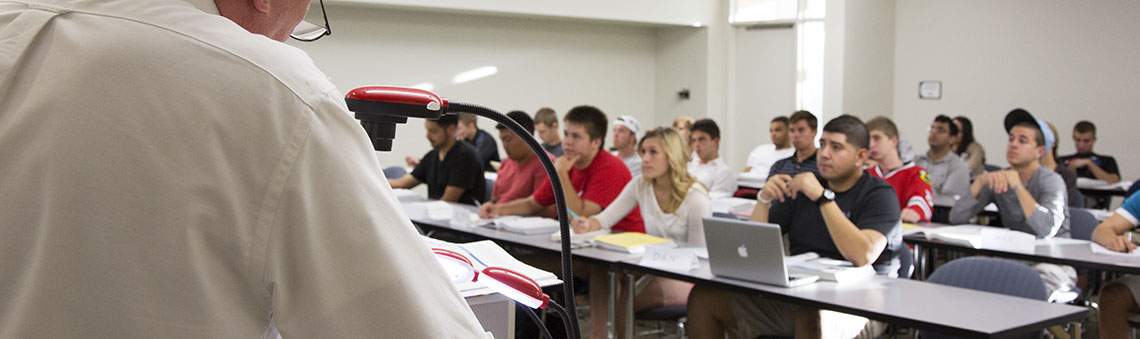 professor teaching students at computers