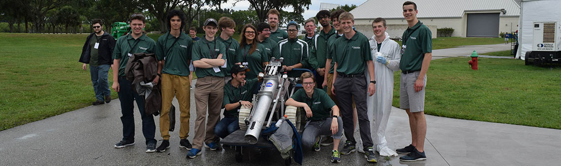 large group of engineering students outside