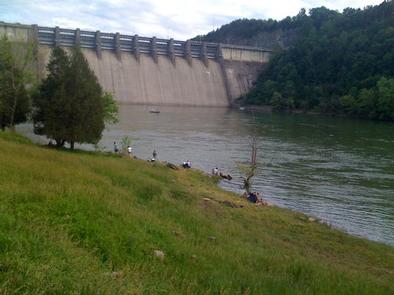 Bank fishing at Kendall Recreation AreaFishing in Cumberland River at Kendall Recreation Area