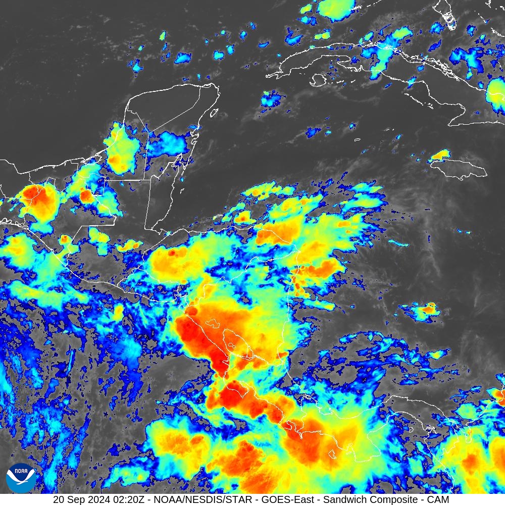 Sandwich - Blend combines IR band 13 with visual band 3 - 20 Sep 2024 - 0220 UTC