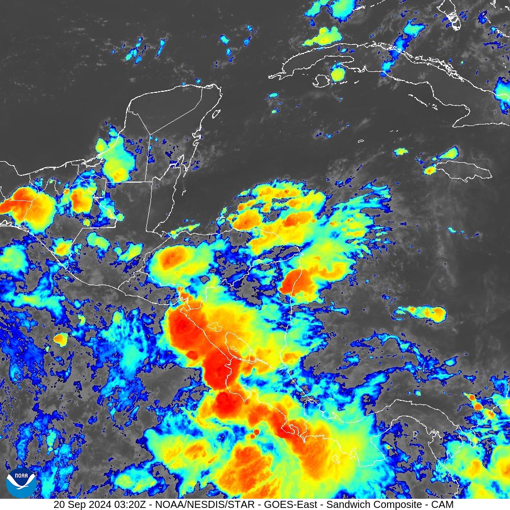 Sandwich - Blend combines IR band 13 with visual band 3 - 20 Sep 2024 - 0320 UTC