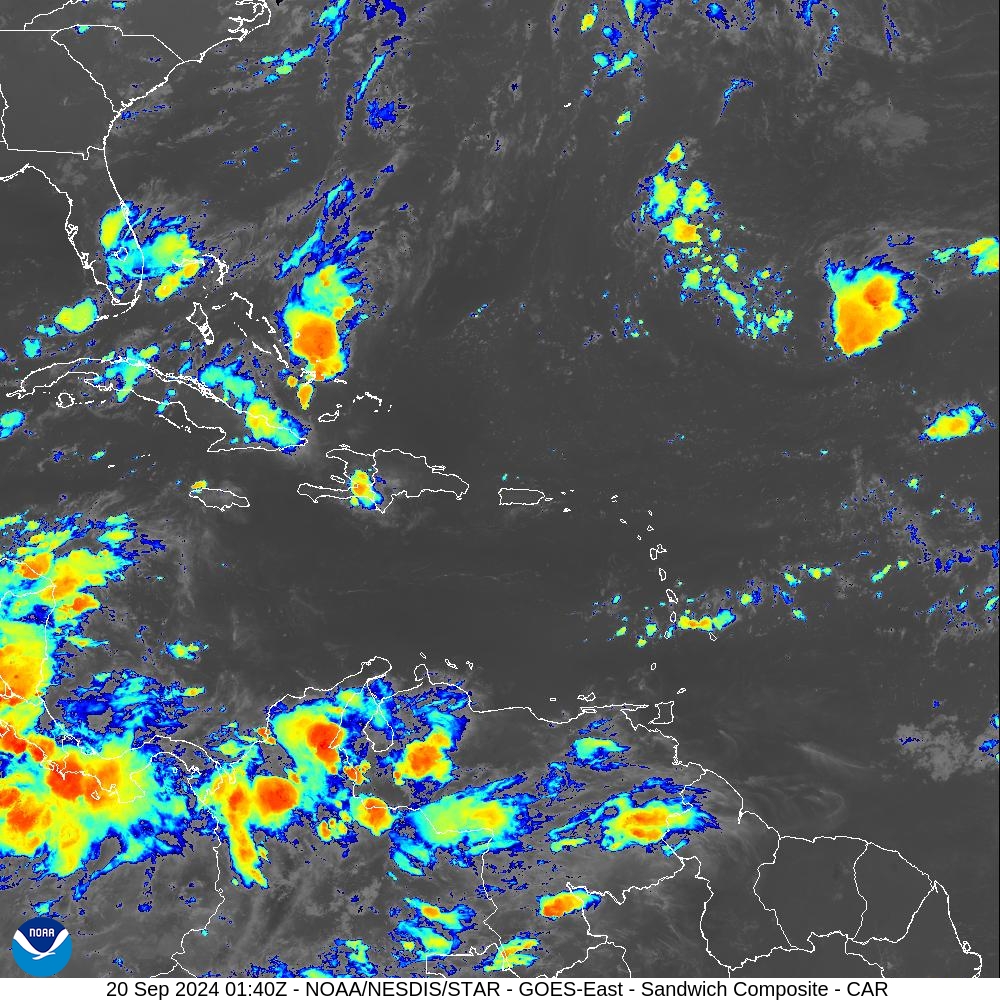 Sandwich - Blend combines IR band 13 with visual band 3 - 20 Sep 2024 - 0140 UTC