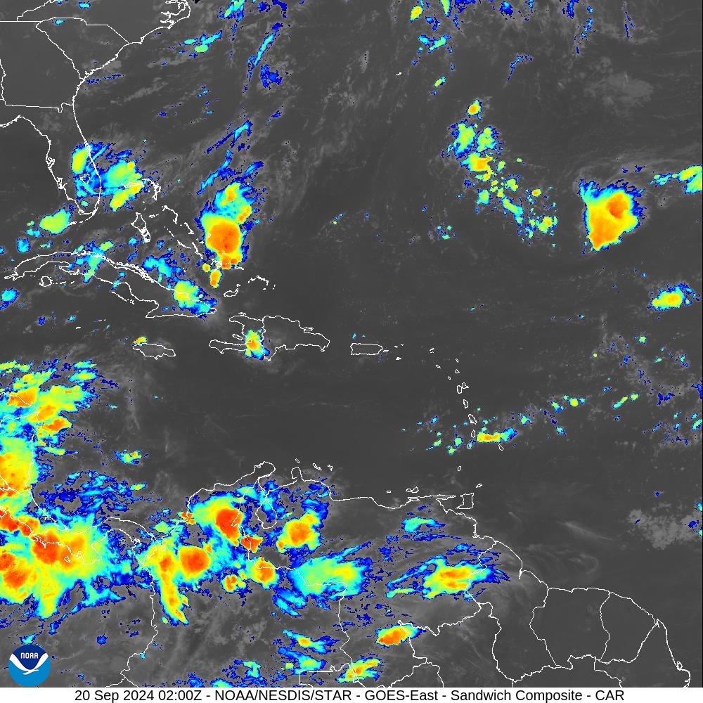 Sandwich - Blend combines IR band 13 with visual band 3 - 20 Sep 2024 - 0200 UTC