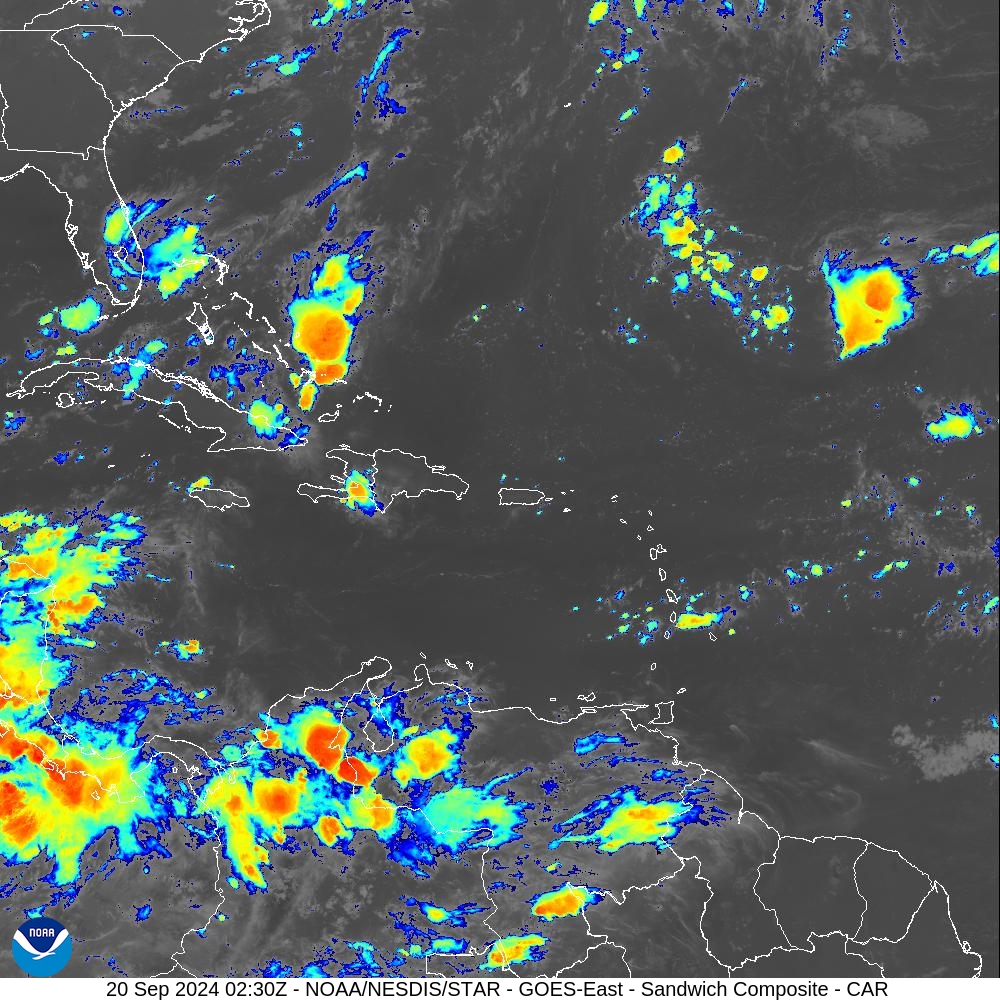 Sandwich - Blend combines IR band 13 with visual band 3 - 20 Sep 2024 - 0230 UTC