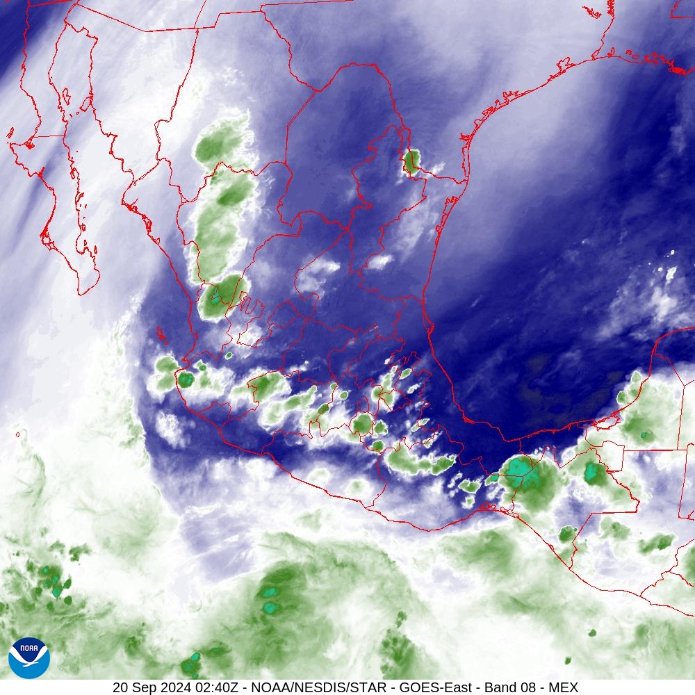 Band 8 - 6.2 µm - Upper-Level Water Vapor - IR  - 20 Sep 2024 - 0240 UTC