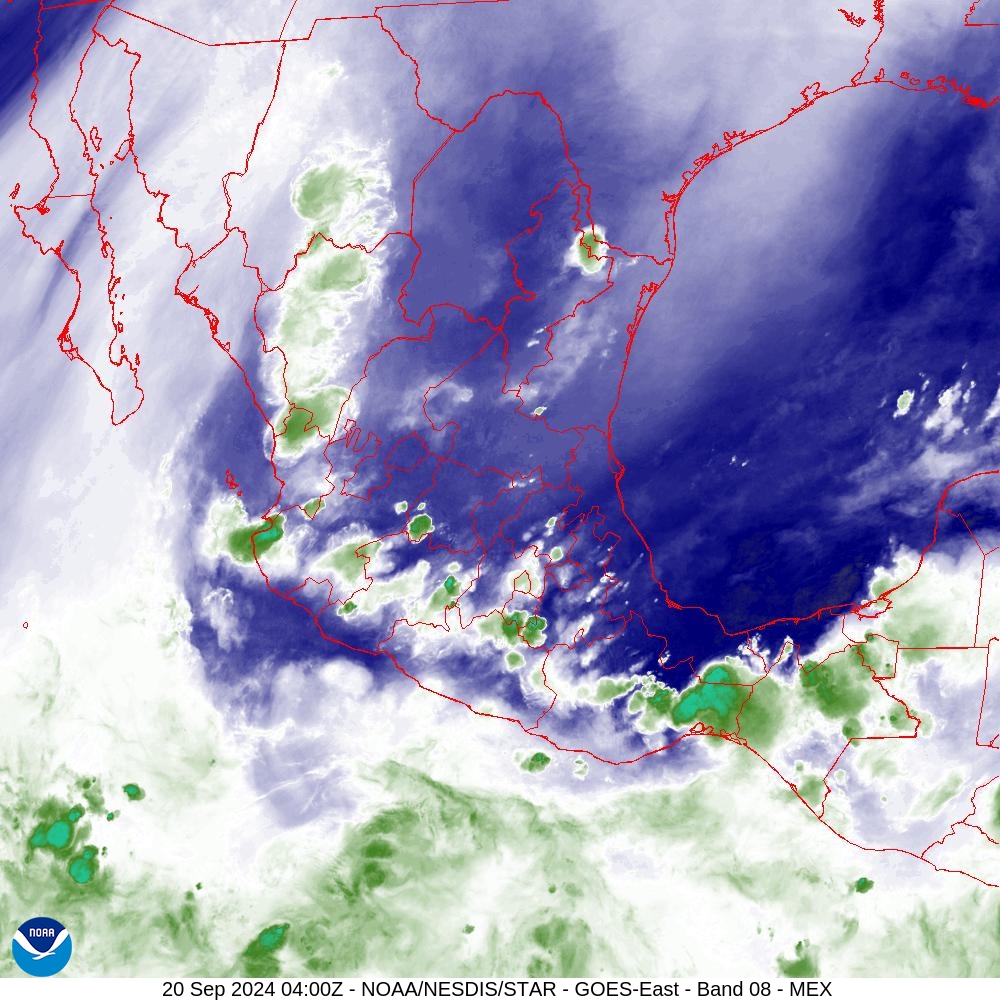 Band 8 - 6.2 µm - Upper-Level Water Vapor - IR  - 20 Sep 2024 - 0400 UTC