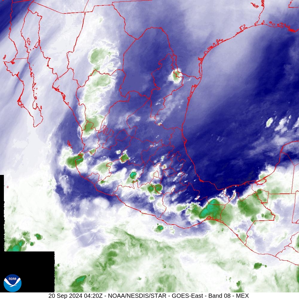 Band 8 - 6.2 µm - Upper-Level Water Vapor - IR  - 20 Sep 2024 - 0420 UTC