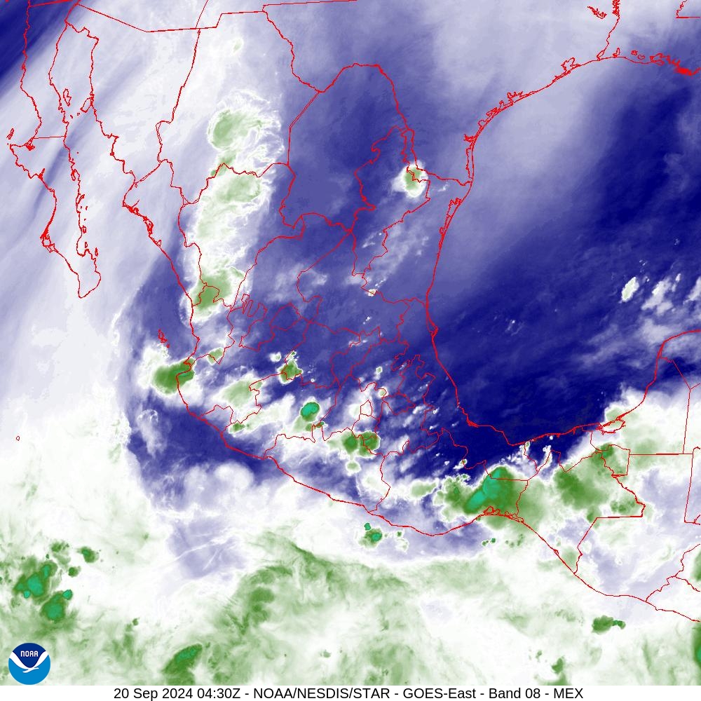 Band 8 - 6.2 µm - Upper-Level Water Vapor - IR  - 20 Sep 2024 - 0430 UTC