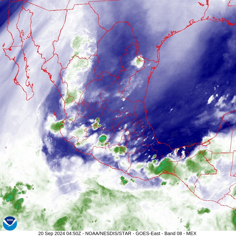 Band 8 - 6.2 µm - Upper-Level Water Vapor - IR  - 20 Sep 2024 - 0450 UTC