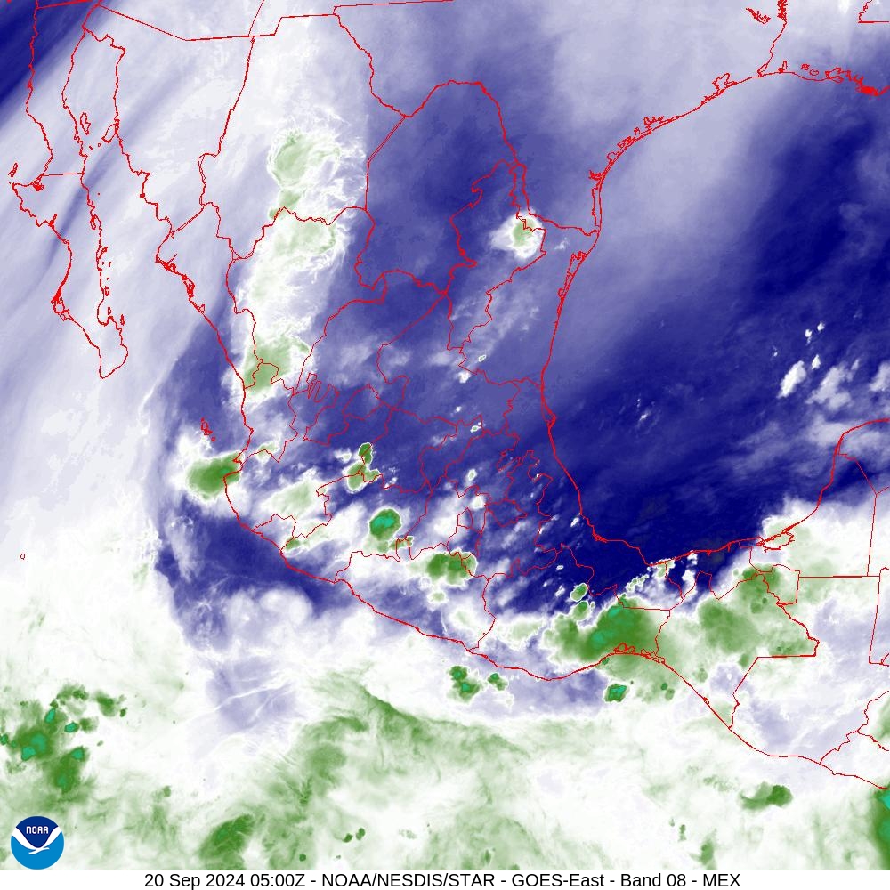 Band 8 - 6.2 µm - Upper-Level Water Vapor - IR  - 20 Sep 2024 - 0500 UTC