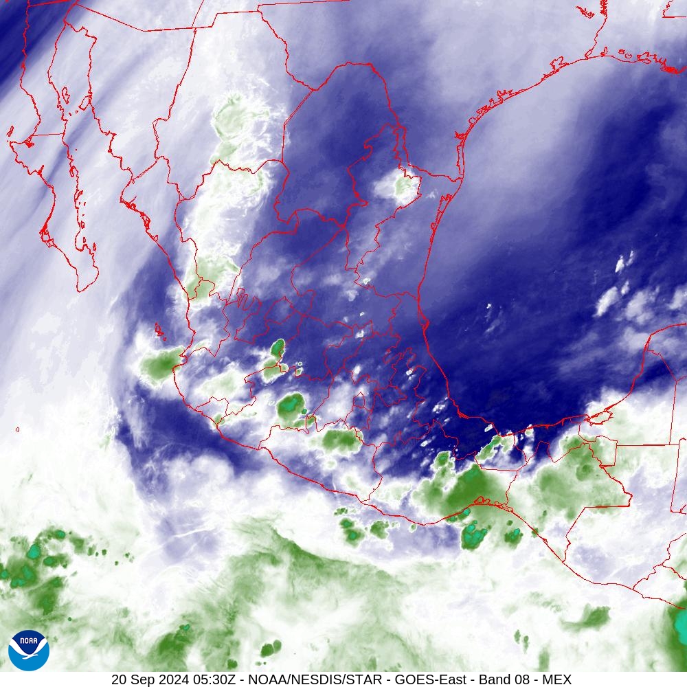 Band 8 - 6.2 µm - Upper-Level Water Vapor - IR  - 20 Sep 2024 - 0530 UTC