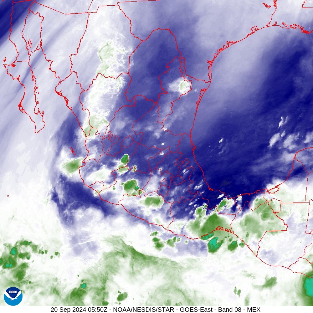 Band 8 - 6.2 µm - Upper-Level Water Vapor - IR  - 20 Sep 2024 - 0550 UTC