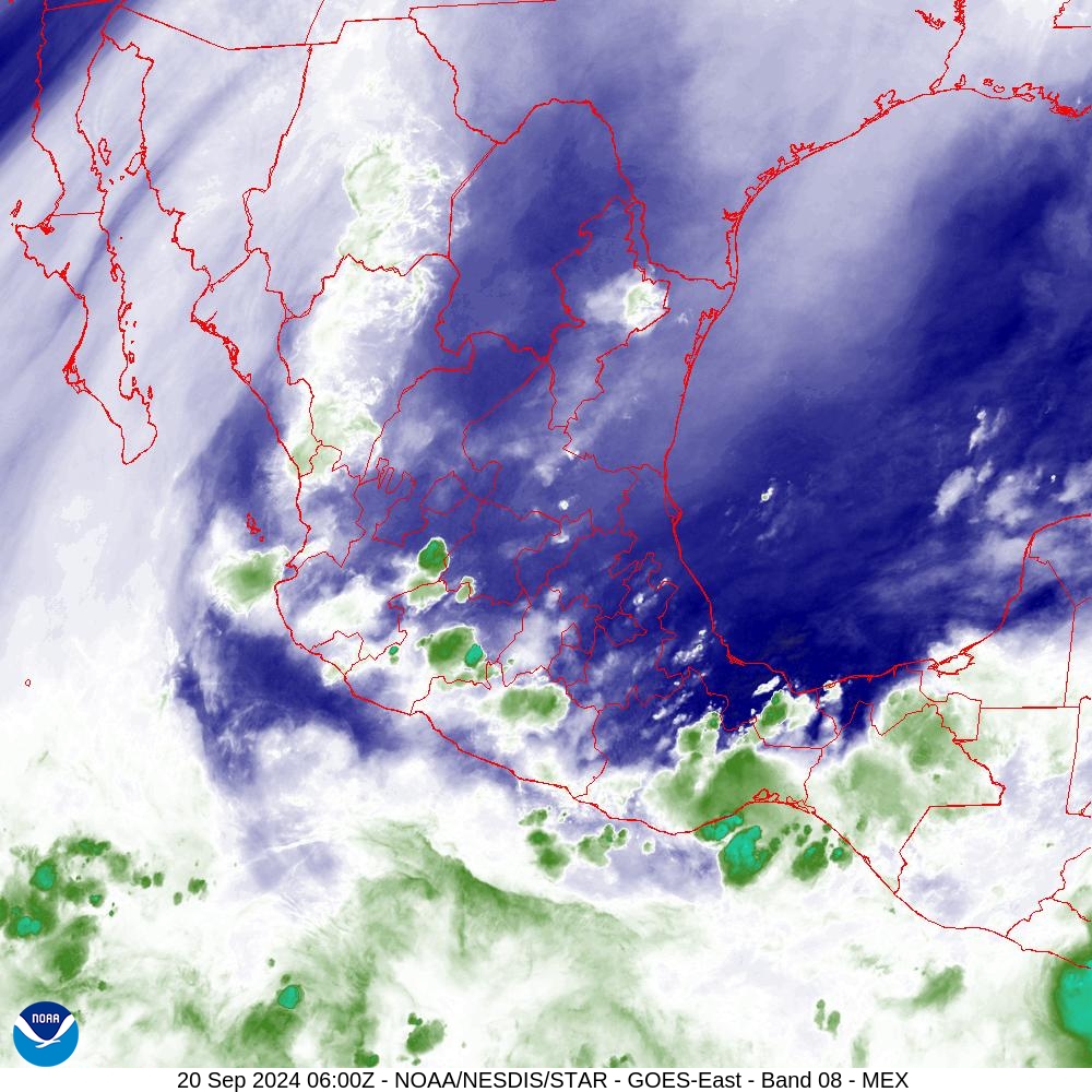 Band 8 - 6.2 µm - Upper-Level Water Vapor - IR  - 20 Sep 2024 - 0600 UTC