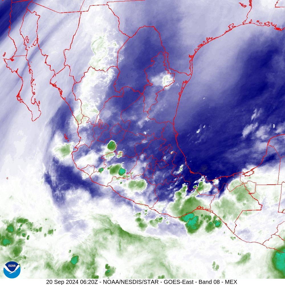 Band 8 - 6.2 µm - Upper-Level Water Vapor - IR  - 20 Sep 2024 - 0620 UTC