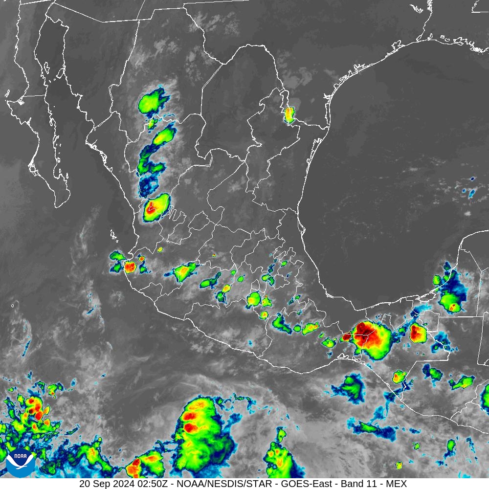 Band 11 - 8.4 µm - Cloud Top - IR - 20 Sep 2024 - 0250 UTC