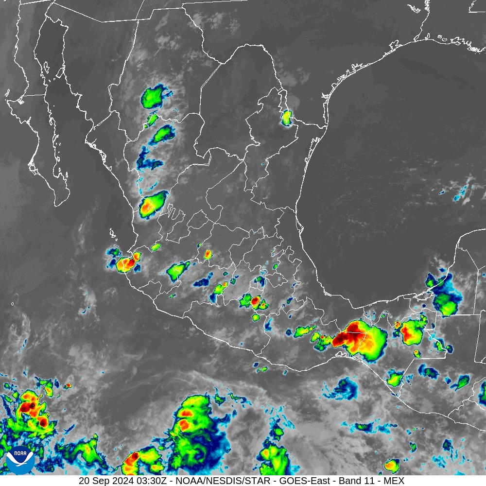 Band 11 - 8.4 µm - Cloud Top - IR - 20 Sep 2024 - 0330 UTC