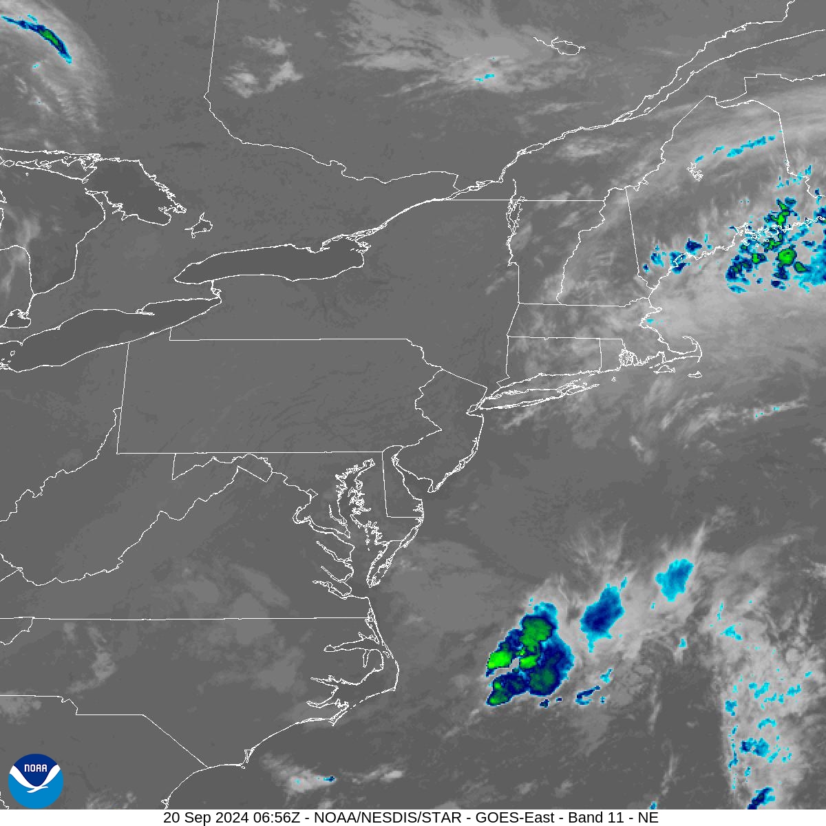 Band 11 - 8.4 µm - Cloud Top - IR - 20 Sep 2024 - 0656 UTC