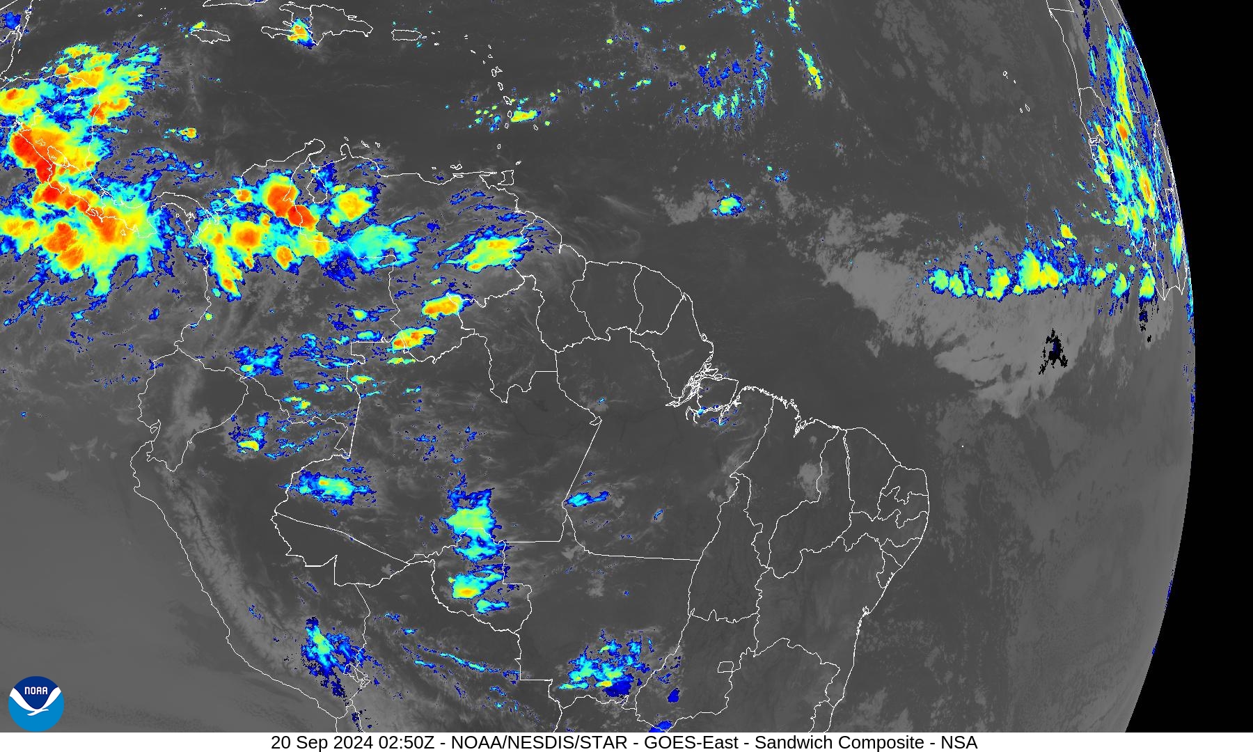 Sandwich - Blend combines IR band 13 with visual band 3 - 20 Sep 2024 - 0250 UTC