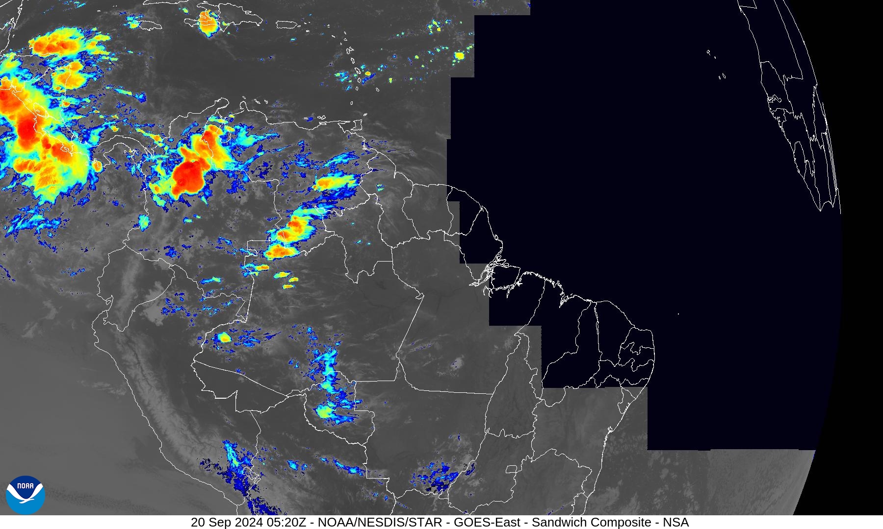 Sandwich - Blend combines IR band 13 with visual band 3 - 20 Sep 2024 - 0520 UTC