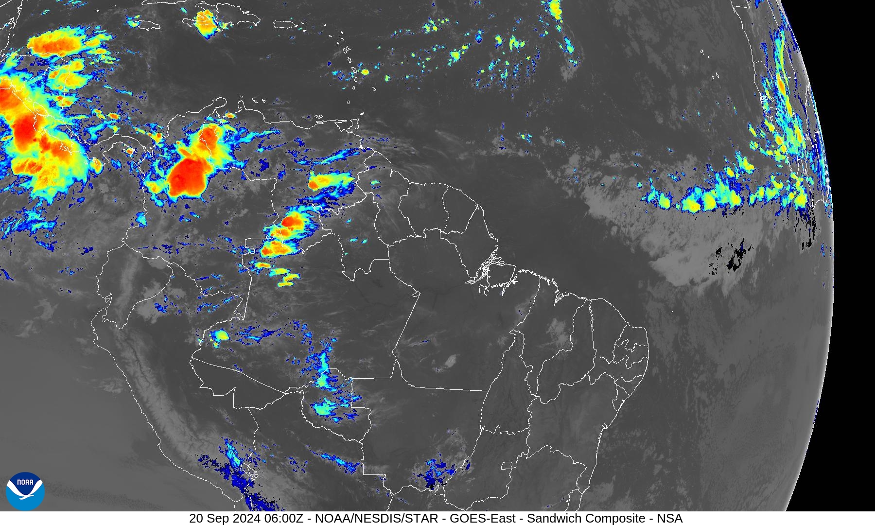 Sandwich - Blend combines IR band 13 with visual band 3 - 20 Sep 2024 - 0600 UTC