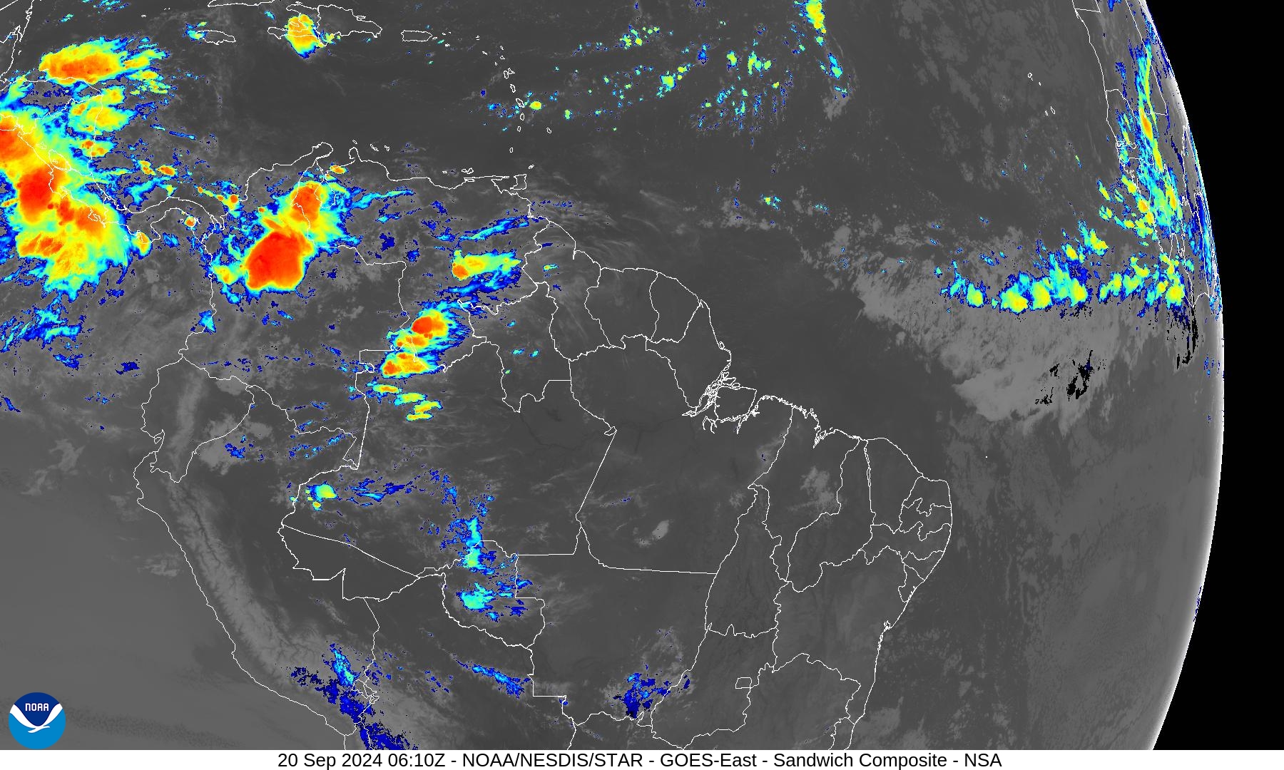 Sandwich - Blend combines IR band 13 with visual band 3 - 20 Sep 2024 - 0610 UTC