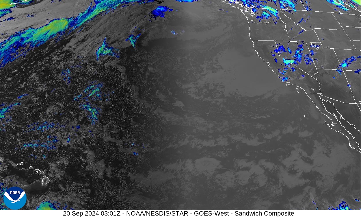 Sandwich - Blend combines IR band 13 with visual band 3 - 20 Sep 2024 - 0301 UTC