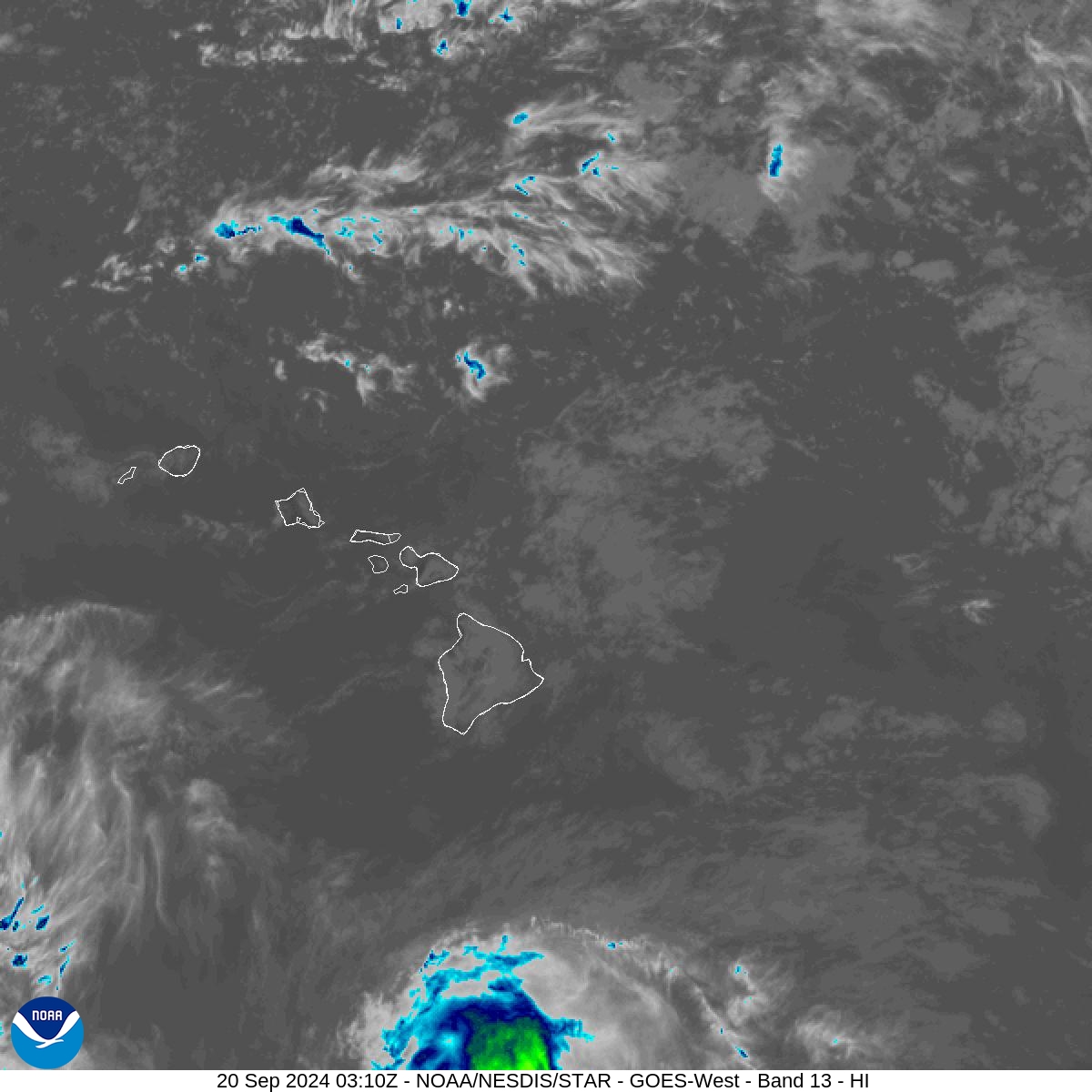 Band 13 - 10.3 µm - Clean Longwave Window - IR - 20 Sep 2024 - 0310 UTC