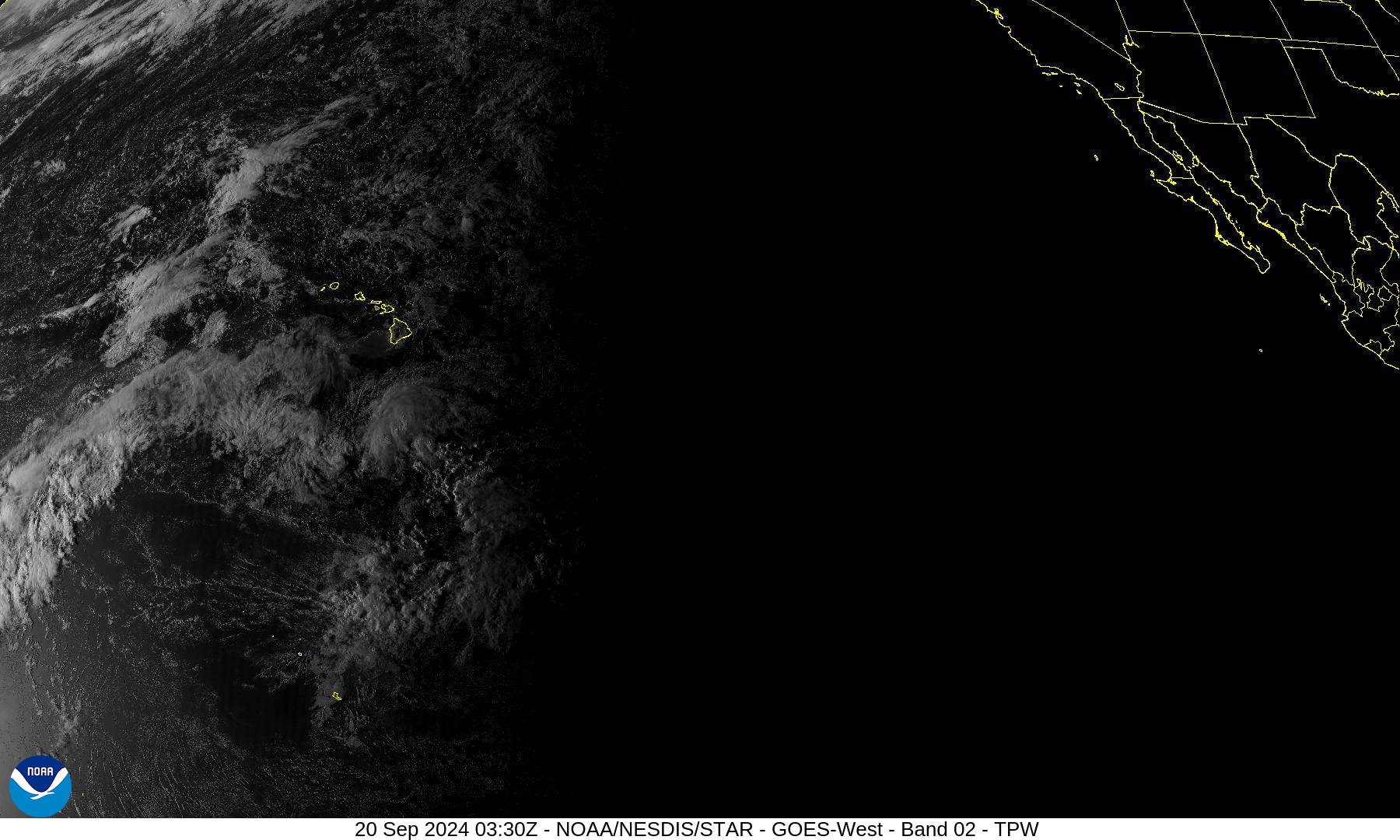 Band 2 - 0.64 µm - Red - Visible - 20 Sep 2024 - 0330 UTC