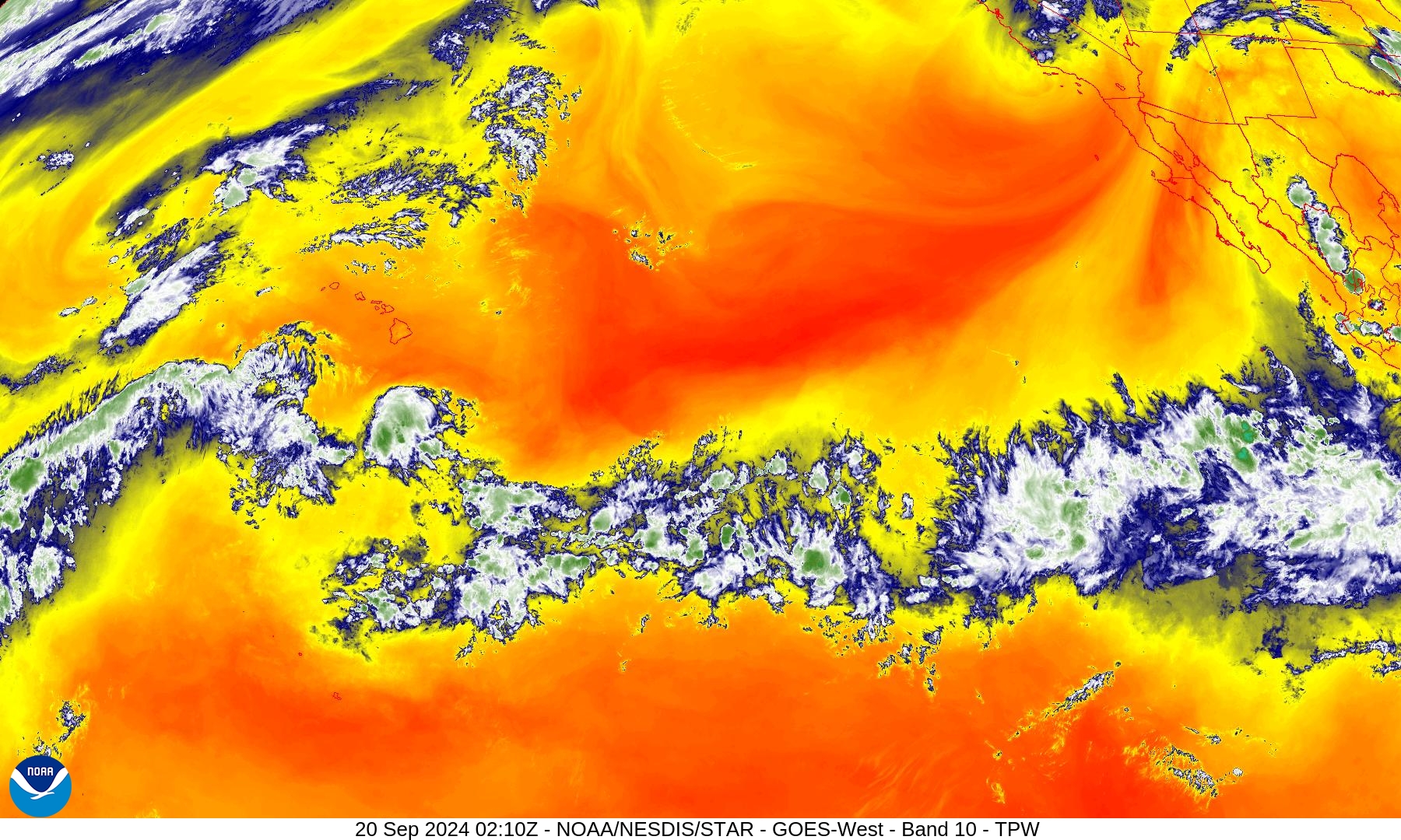 Band 10 - 7.3 µm - Lower-level Water Vapor - IR - 20 Sep 2024 - 0210 UTC